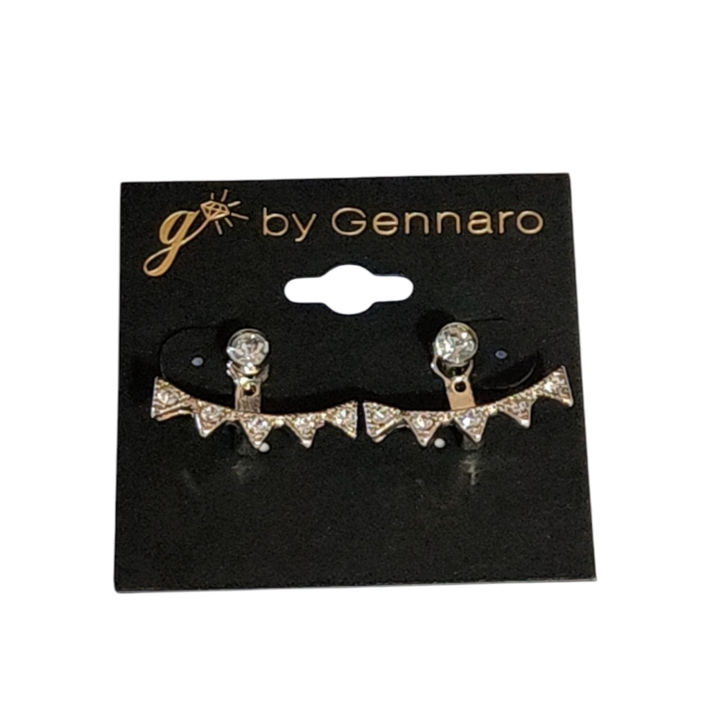 Nwt G By Gennaro Silver Toned Rhinestone Dangle Post Earrings 10$